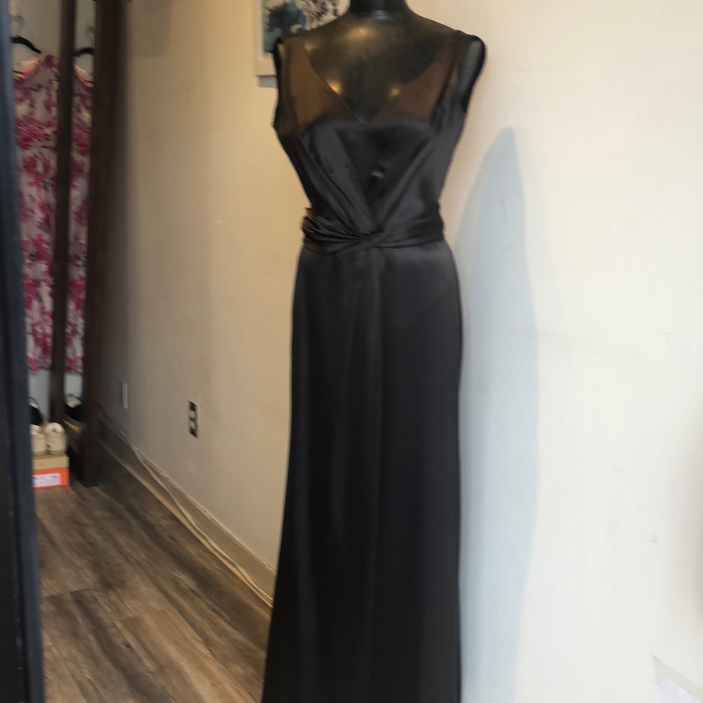 Armani Collezioni Black Satin Maxi Dress